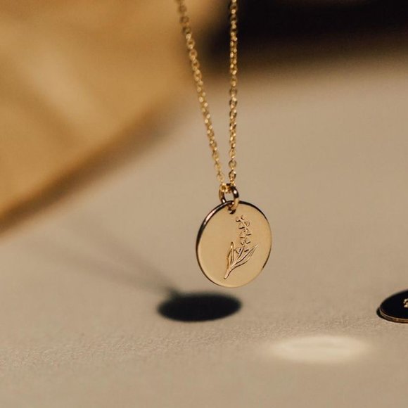 May Lily of the Valley Birth Month Flower Necklace - Picture 6 of 15